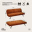 Brighton 3 Seater Velvet Fabric Sofa Bed – Luxurious and Comfortable Modern Loveseat with Strong Metal Legs, Ideal for Bedroom, Lounge, Studio, or Home Office-1895045746