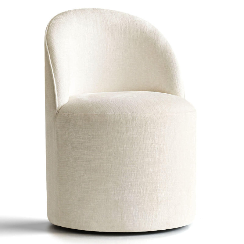 Chaise roulante rembourrée roulante en chenille avec roulettes cachées (ensemble de 2), Beige