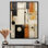 Art moderne moderne abstrait orange et beige