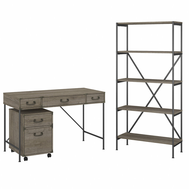 Ensemble de bureau 3 pièces Conway, Gris patiné