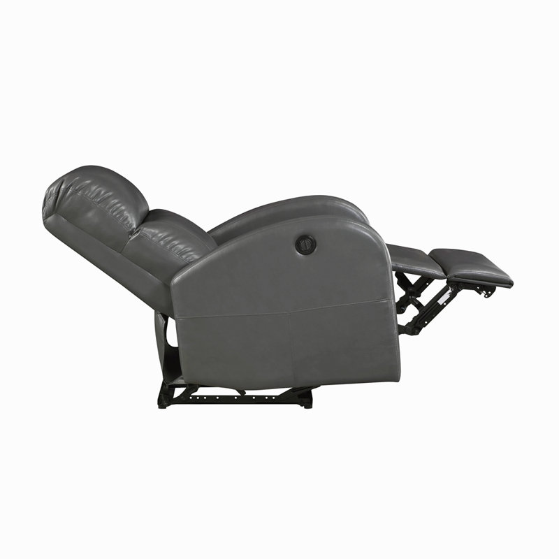 Fauteuil inclinable électrique 1pc recouvert de similicuir, Gris