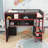 Deluxe Loft Bed with Workstation, Storage Shelves, LED Strips and Charging Station-703258444-703258435