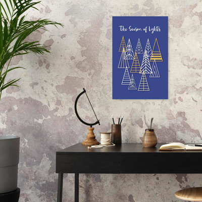 Fête des arbres géométriques abstraits, arbre de Noël géométrique contemporain, paysage d'hiver, reproduction d'art mural