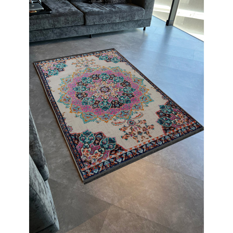 Tapis rectangulaire Vittorina, Tapis de couloir 3 pi 4 po x 8 pi 3 po