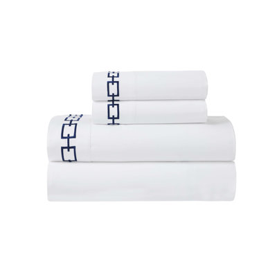 Ensemble de literie à pochettes profondes brodées à mailles supérieures 100% coton Superior