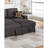 Modern L-shaped Sectional, Solid Wood + Plywood, Cup Holders, Storage Ash Black Convertible 4 Seat, Reversible Chaise With & Pillows-408237293