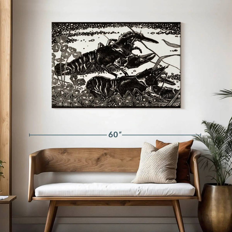 Two Crayfish, 30" H x 45" W