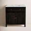 Celine 32 po W Meuble-lavabo en marbre brun café antique-867810812