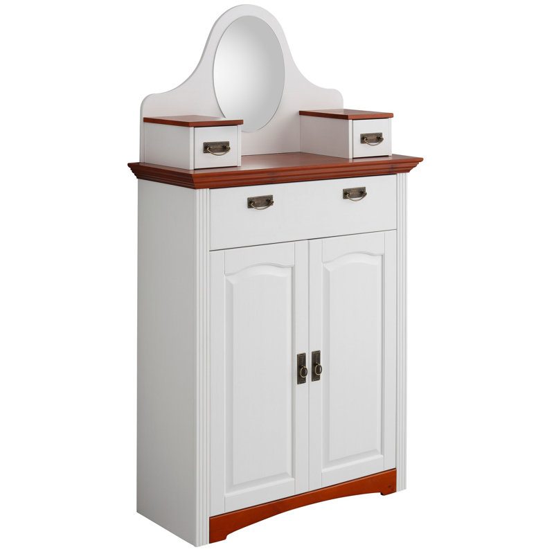 Hurtado Solid Wood 94.2cm W 3 - Drawer Chest of Drawers, White/Cherry