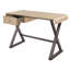 Joli bureau d'écriture en aluminium doré avec structure métallique stable de style industriel et de finition