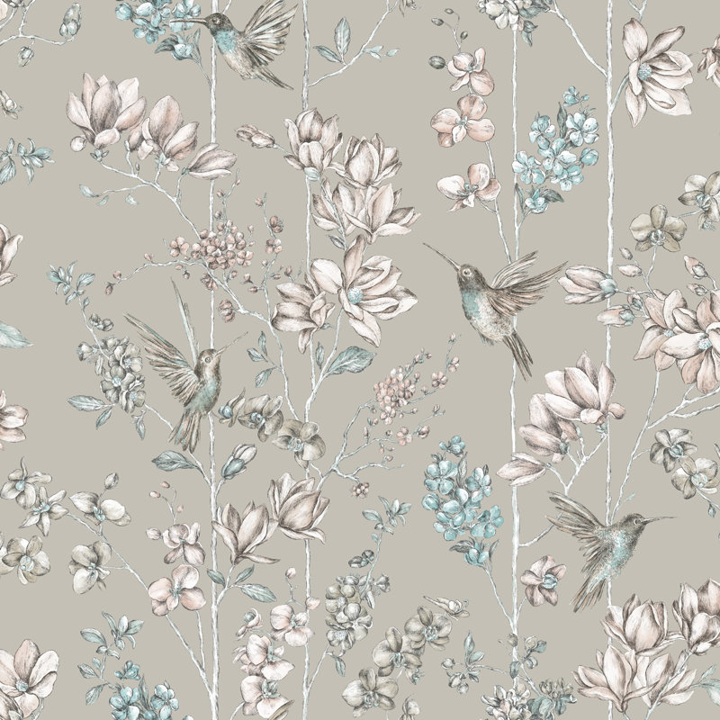 Charm Wallpaper Roll, Gilver/Apricot