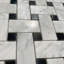 12 in. x 12 in. Basketweave Polished Marble Tile