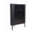 Modern 3-tier Corner Storage Cabinet With Tempered Glass Doors, Removeable Shelves & Metal Frame
