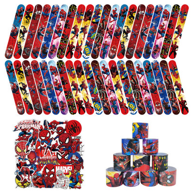 90Pcs Spiderman Party Supplies - 40Pcs Spiderman Bracelet and 50Pcs Spiderman Sticker