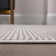 Wolcott Modern Minimalist Pinstripe High-Low Cream/Silver Rug