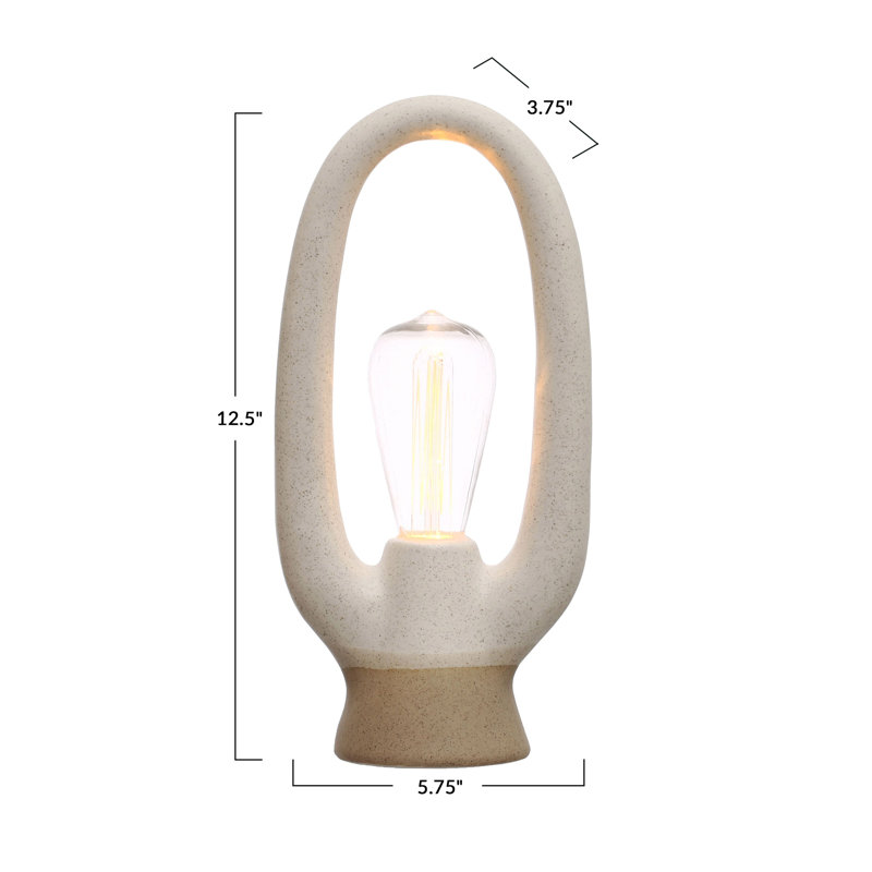 Stoneware LED Light with Reactive Glaze for Home and Office