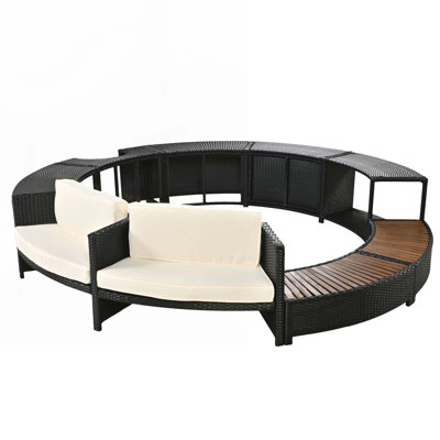 Ensemble de canapé d'extérieur en rotin avec espaces de rangement