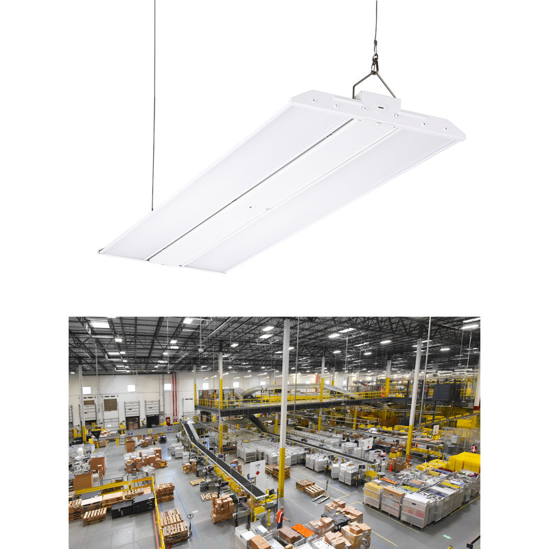 Luminaire linéaire à DEL haute hauteur, lumières d'atelier suspendues commerciales à intensité variable, lumière du jour 5000k