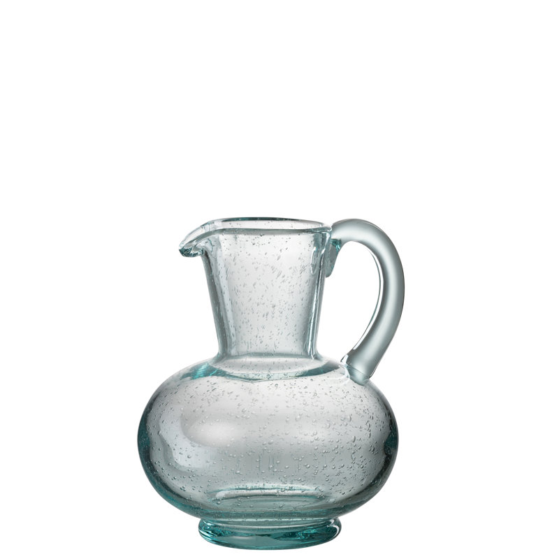 CARAFE BALL GLASS LIGHT GREEN, Blue