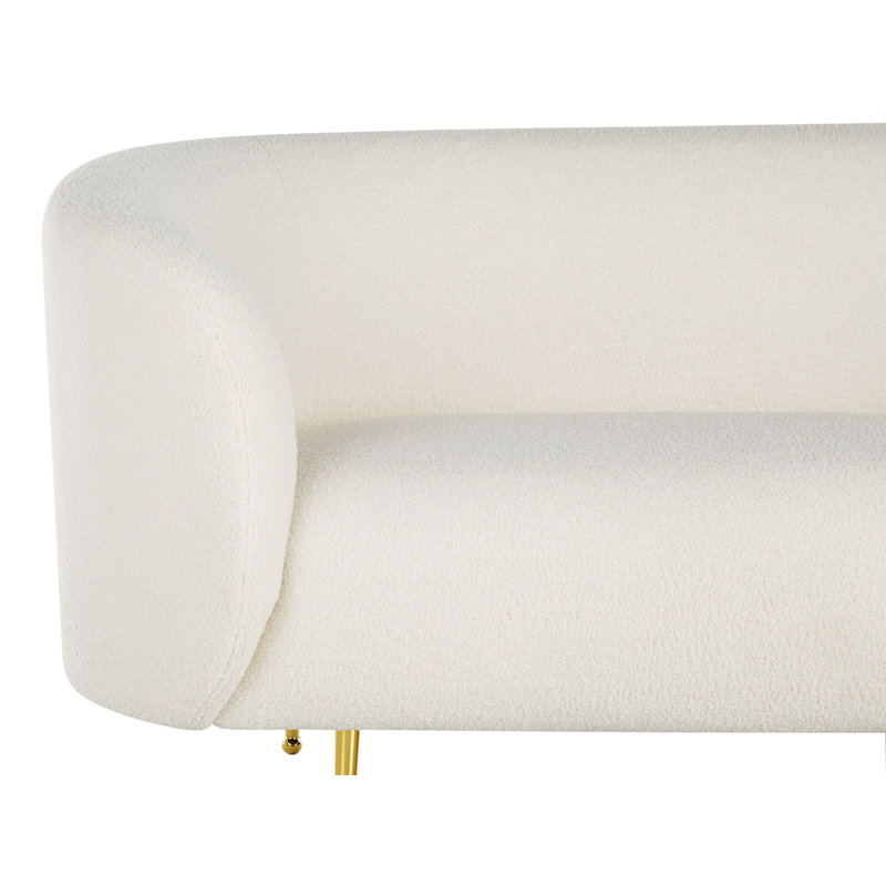 155Cm Round Arm Curved Loveseat
