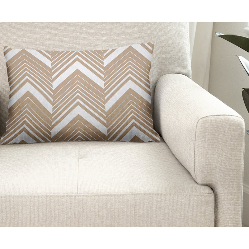 Outdoor Reversible Throw Pillow, Beige