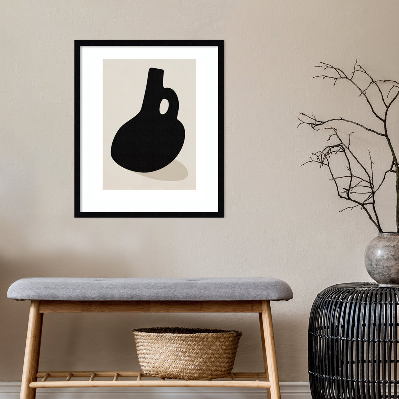 «Black Vase» par Simon Westframed, reproduction d'art, Cadre noir, H 25 po x l 21 po x P 0,8 po