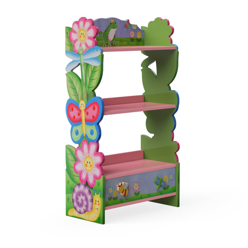 Magic Garden Kids' Multicolor Wooden Bookshelf with Storage Drawers