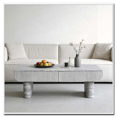 Coffee Table with Grey Wood Texture Tabletop