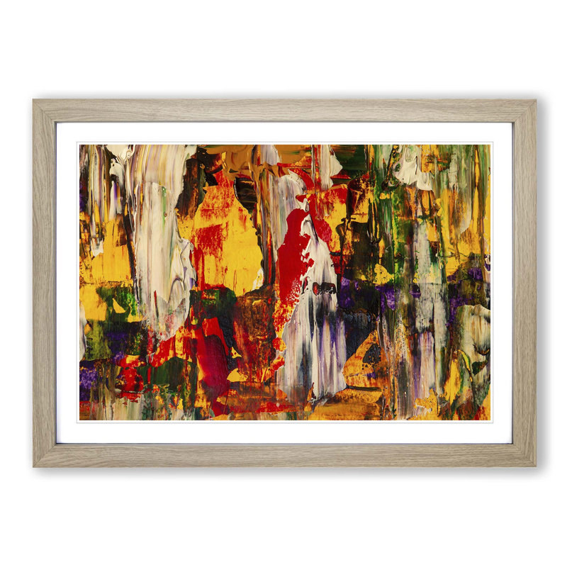 Abstract Art Painting Vol.213 by S.Johnson - Picture Frame Painting Print, Oak Framed, 27cm H x 36cm W x 2cm D