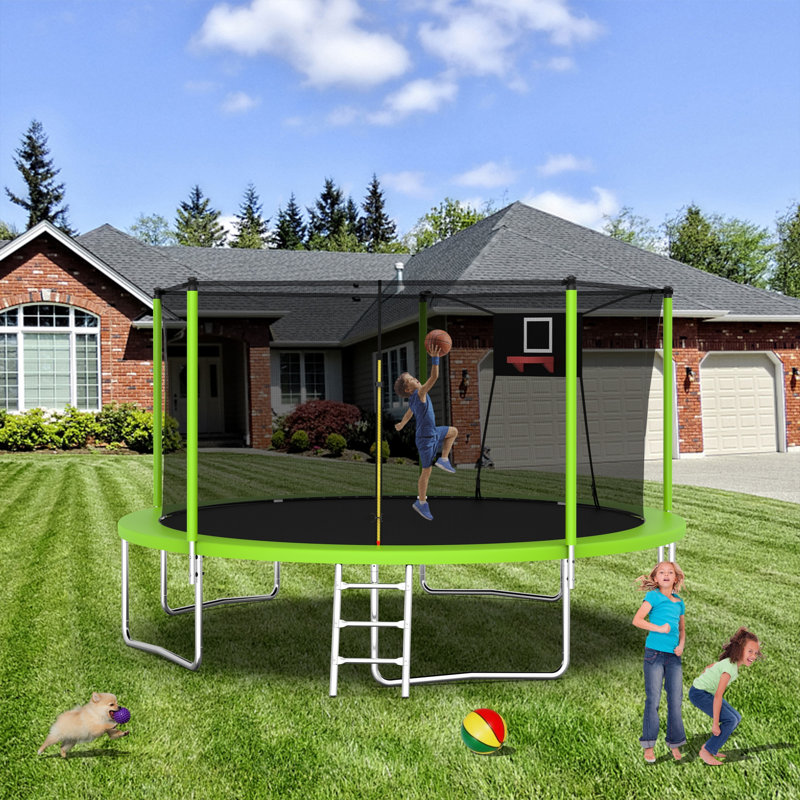 Trampoline pour enfants_107,87X168,11X168,11, Vert