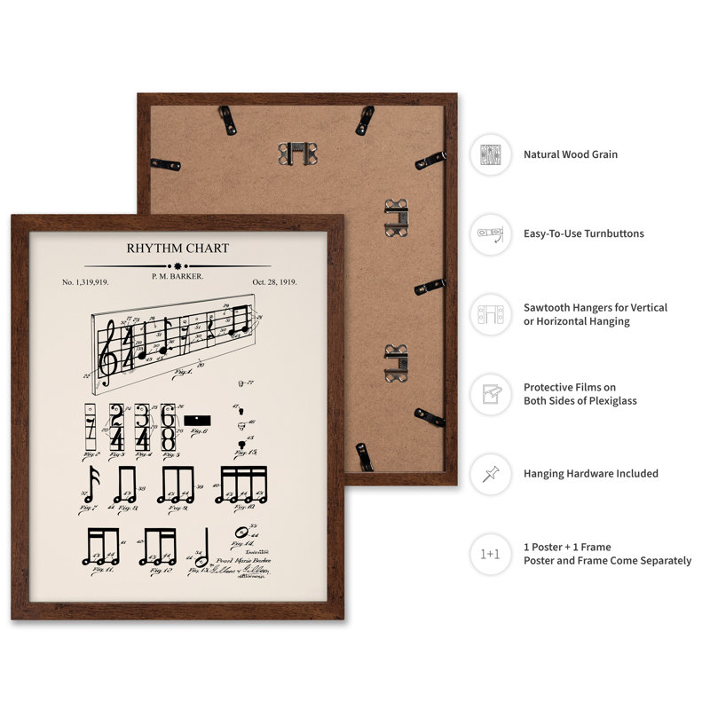 Plan musical n ° 2, Affiche, H 18 po x l 24 po, Encadrement brun