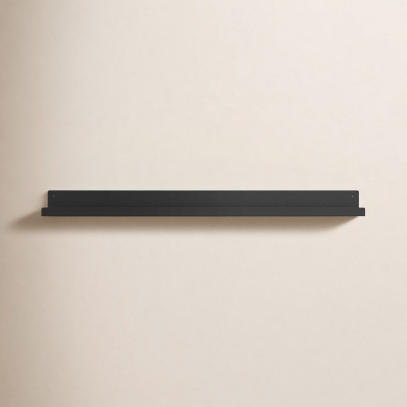 Tara Metal Picture Ledge Wall Shelf, Black, 3" H x 36" W x 4.375" D