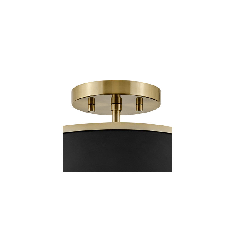 Clarke Medium Semi-Flush Mount, Black, Warm Brass