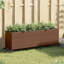 Garden Planter With Wheels And 3 Pots Brown 107X32x38 Cm