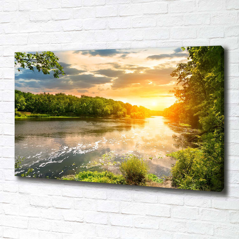 Twilight On The River - Wrapped Canvas Print