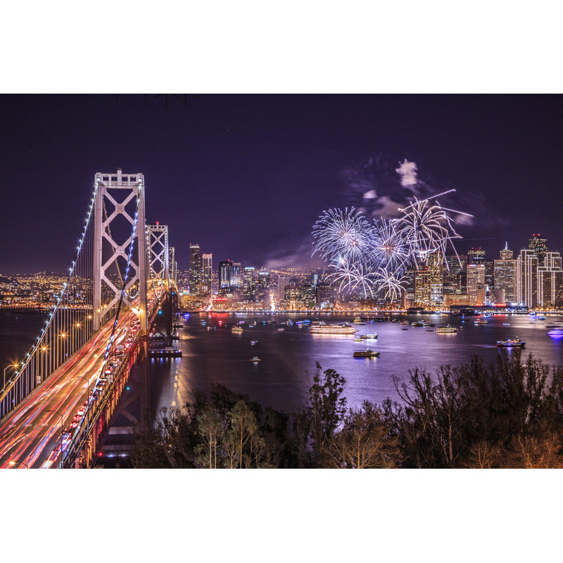 Sterne New Year Fireworks by Larryimage - Wrapped Canvas Print, 30cm H x 46cm W 3.8cm D