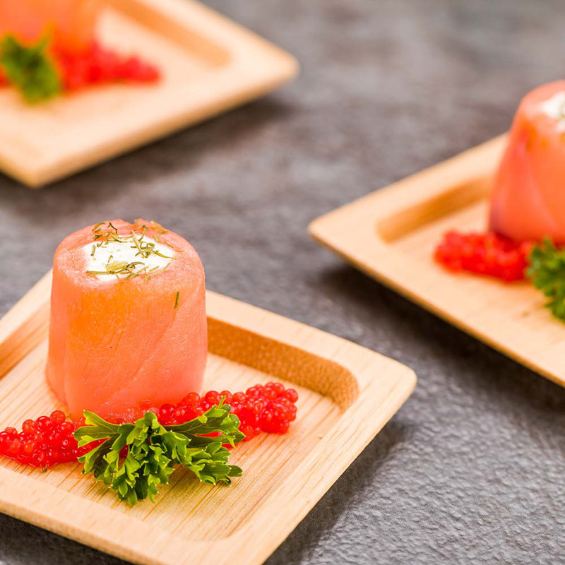 Restaurantware-2.5 Inch Mini Plates, 100 Carved Square Dessert Plates - For Appetizers, Hors d'oeuvres, And Bite-Sized Snacks, Sustainable, Bamboo Tiny Plates