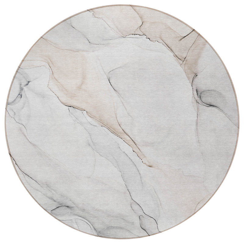 Tapis extérieur rond lavable antidérapant 8 po