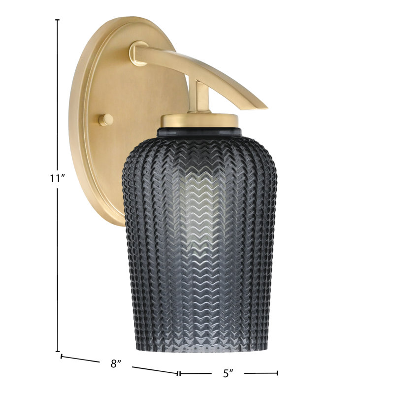 Kurve Downlight Wall Sconce With Glass, Black