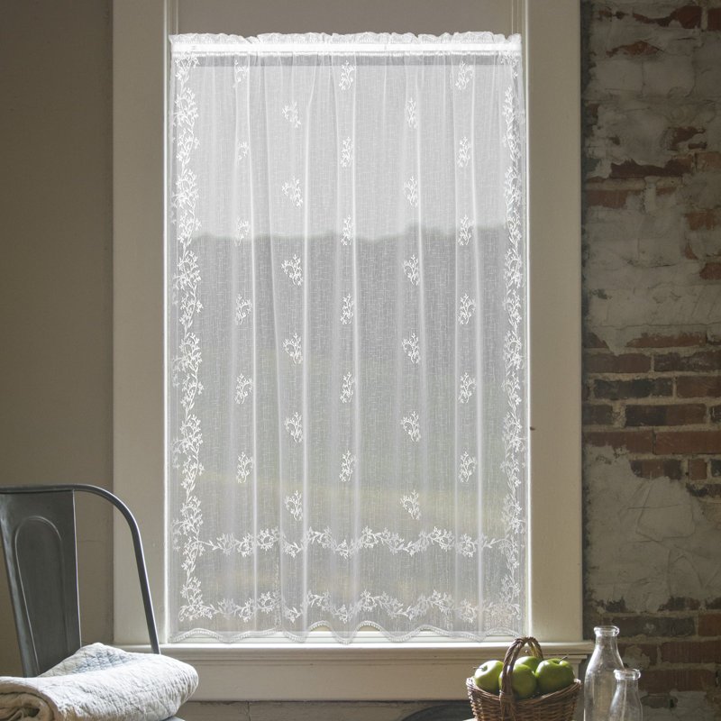 Iker Lace Sheer Curtain Single Panel, 60" W x 96" L