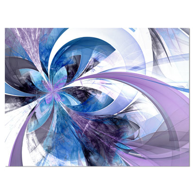 «Symmetric Fractal Flower in Blue», reproduction d'impression sur toile tendue