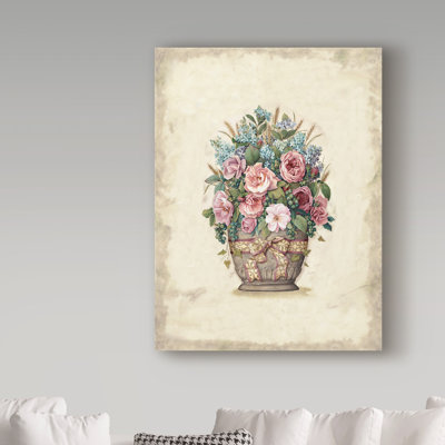 « pot de roses 1 », reproduction de peinture à l’acrylique sur toile tendue