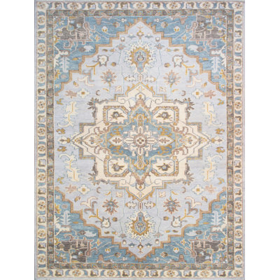 Serapi Wool L. Blue Wool Area Rug