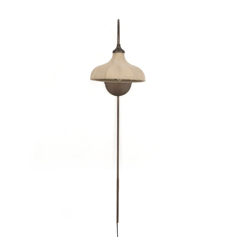 Winslet 1 - Light Armed Sconce, Tan Linen, Light Oil Rubbed Bronze