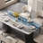 63" Modern Glossy Dining Table, Crystal Stone Double-Layer Top with Stainless Steel Base, Seats 4-6
