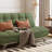 Green Corduroy Modular Sofa bed cushion couch-539904209