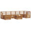 304 cm W Solid Wood Patio Corner Sofa Set