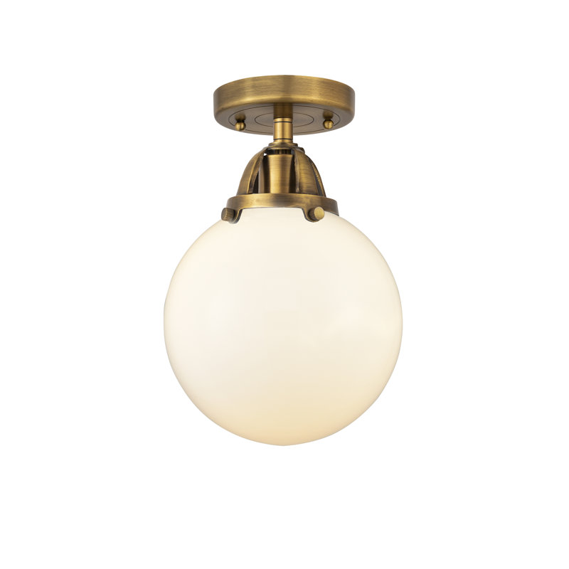Alphonsa Glass Semi Flush Mount, No Bulb Included, Yes, Brushed Brass