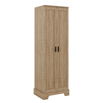 Armoire de rangement à 2 portes pour salle de bain, bureau, tablettes réglables, panneau de fibres à densité moyenne imperméable, conception anti-basculement, assemblage facile