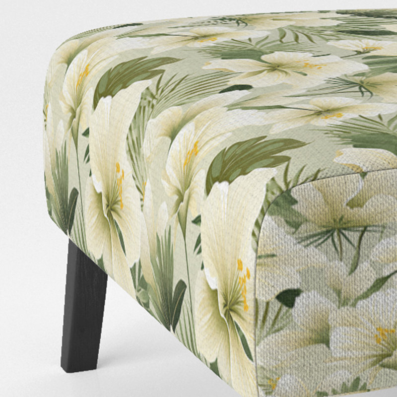 Fauteuil de chambre rembourré C, Oasis tranquille, motif tropical I